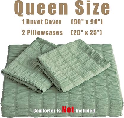 Couverture de couette Seersucker personnalisable Ensemble de couverture de couette de luxe en 3 pièces
