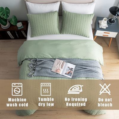 Couverture de couette Seersucker personnalisable Ensemble de couverture de couette de luxe en 3 pièces