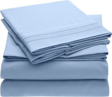 Modèle solide Luxe 1800 draps couchage couches d'oreillers draps de lit refroidisseurs extrêmement doux